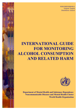 International Guide for Monitoring Alcohol Consumption and Related Harm