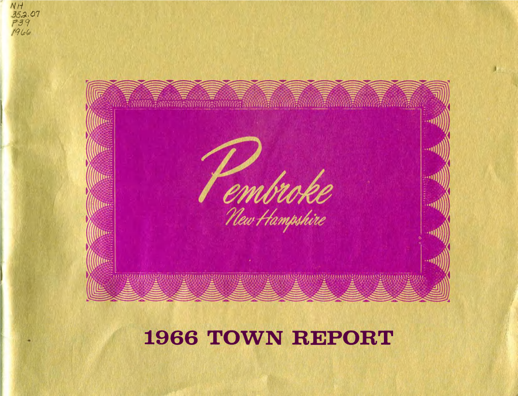 Annual Reports of the Selectmen and Treasurer of the Town of Pembroke