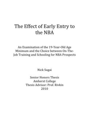 The Effect of Early Entry to the NBA