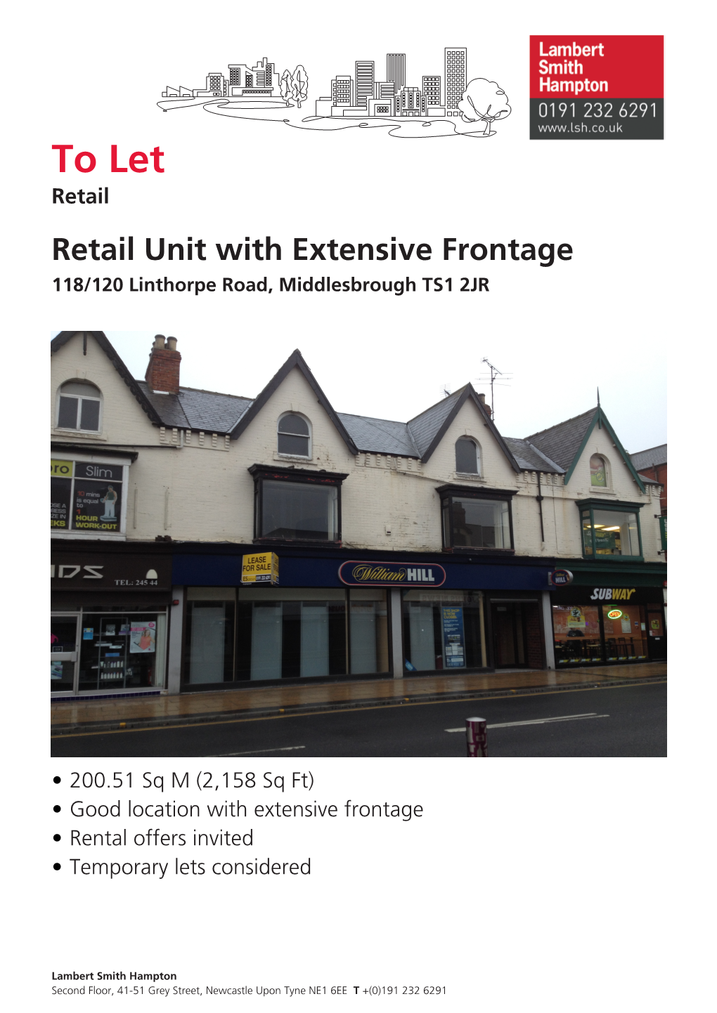 To Let,118/120 Linthorpe Road, Middlesbrough TS1