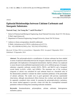 Epitaxial Relationships Between Calcium Carbonate and Inorganic Substrates