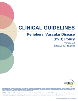 Evicore PVD Imaging Guidelines