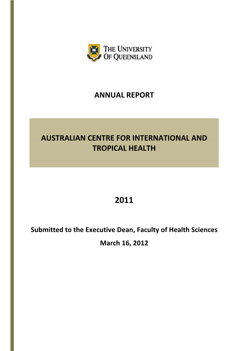 Annual Report for 2011