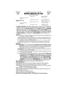 MISS MATH SI 84 201 1993 Chestnut Mare L’Natural TB