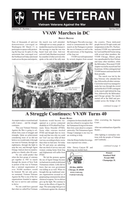 VVAW Marches in DC a Struggle Continues