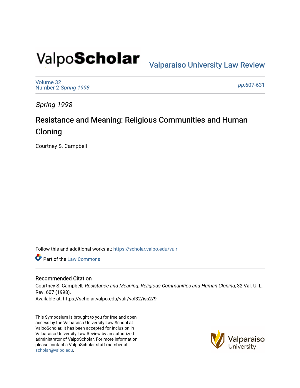 Religious Communities and Human Cloning