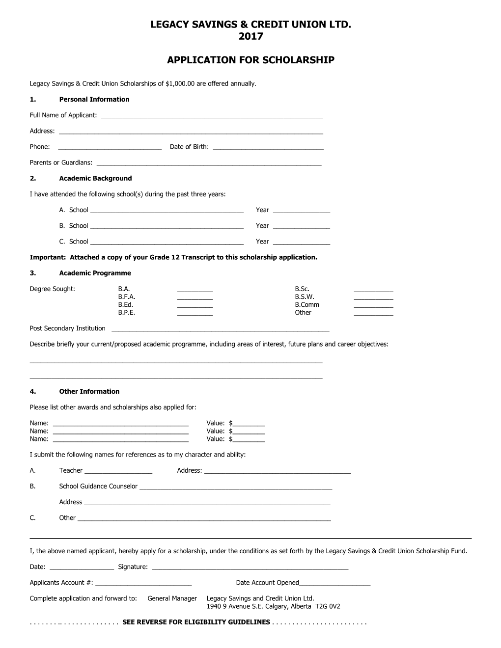 Legacy Savings & Credit Union Ltd