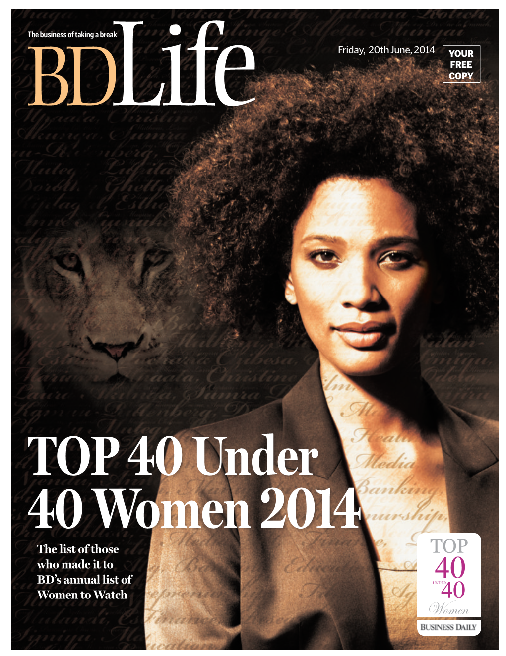 Kenya's Top 40 Under 40 Women 2014