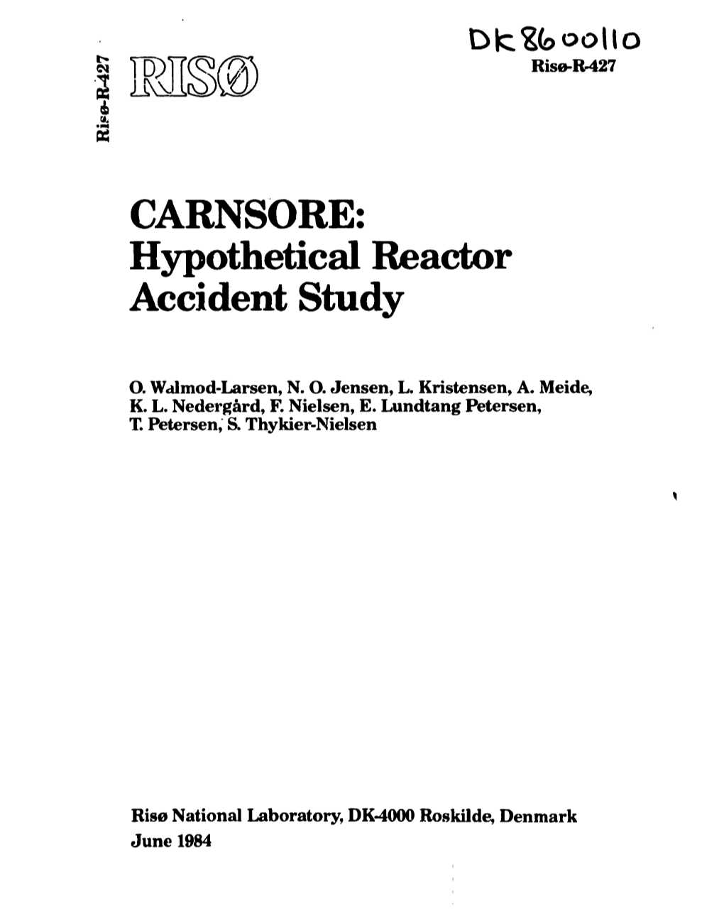 Hypothetical Reactor Accident Study