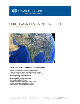 South Asia Center Report | 2011 Contacts | Events | M E D I A