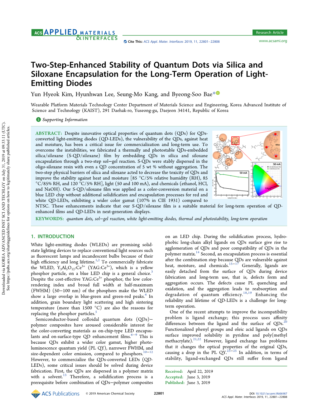 Two-Step-Enhanced Stability of Quantum Dots Via Silica And