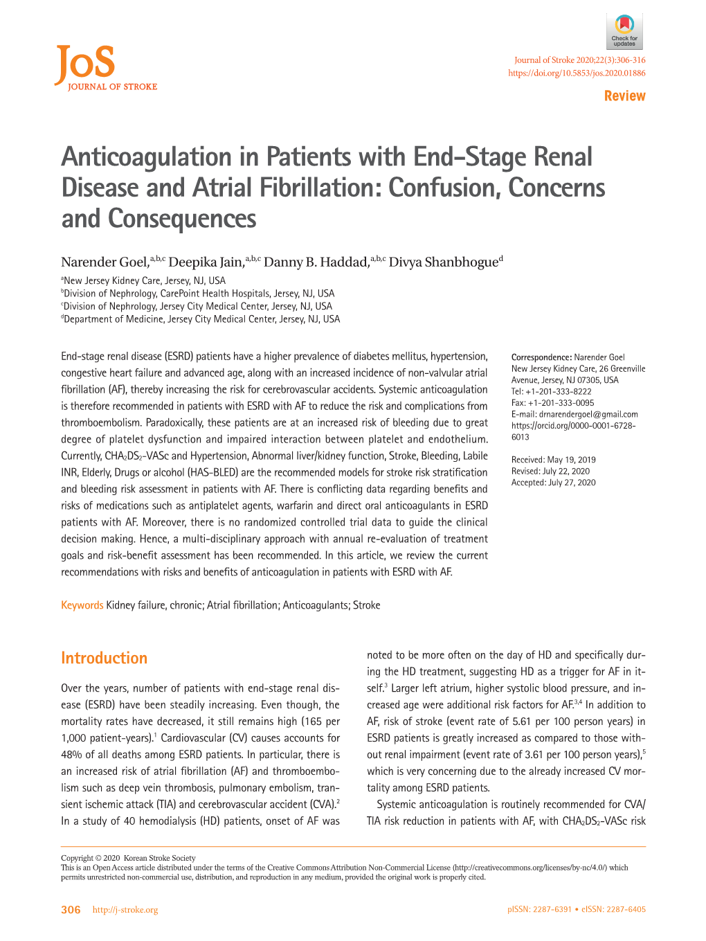 Anticoagulation in Patients with End-Stage Renal Disease and Atrial Fibrillation: Confusion, Concerns and Consequences