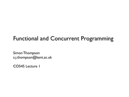 Functional and Concurrent Programming