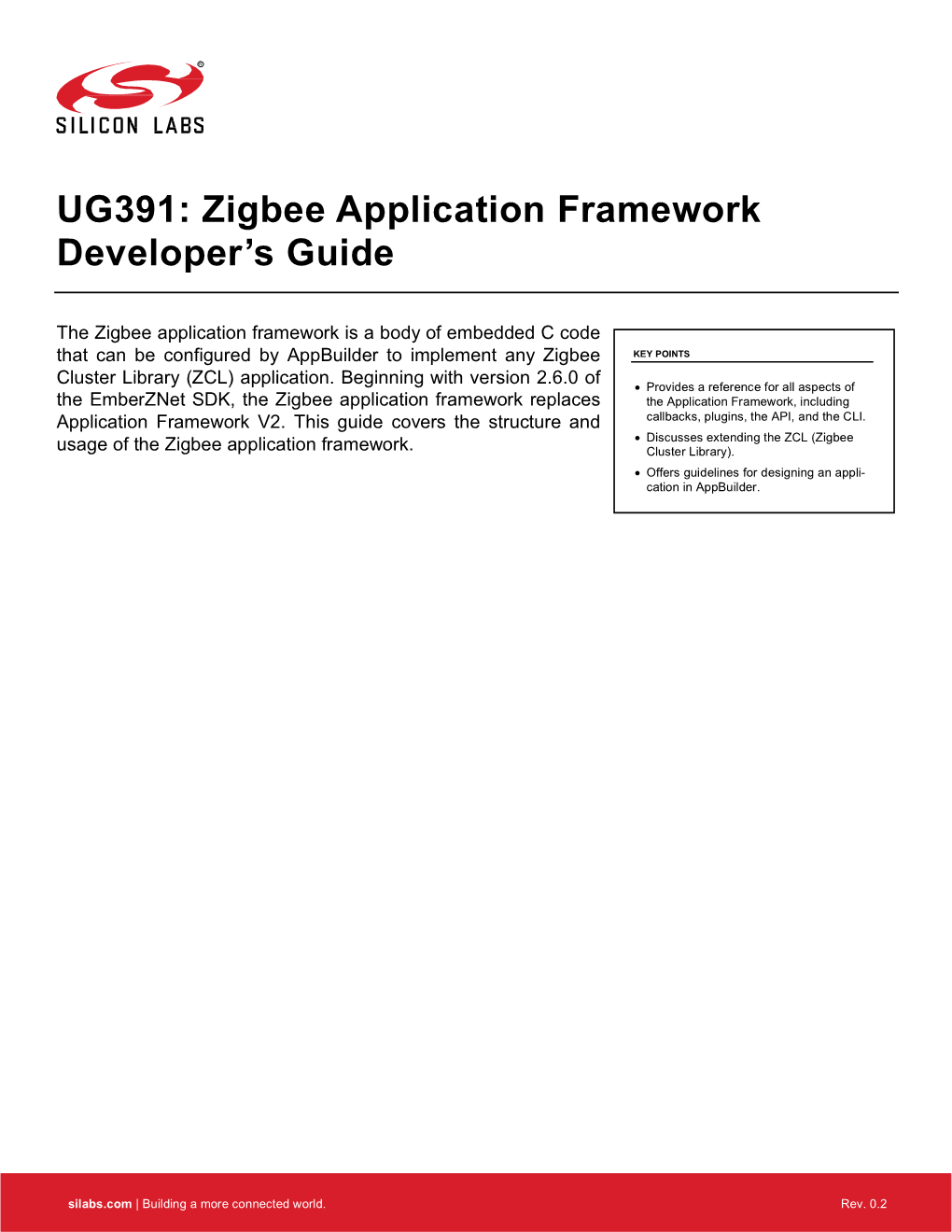 UG391: Zigbee Application Framework Developer's Guide Introduction