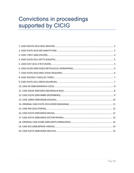 Convictions in Proceedings Supported by CICIG