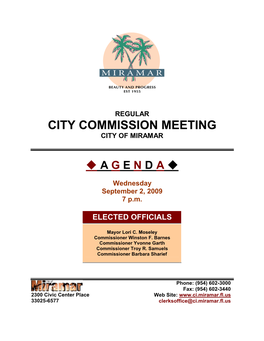 City Commission Meeting City of Miramar