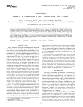 Effects of Terrestrial Pollutants on Insect Parasitoids