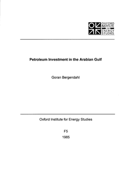 Petroleum Investment in the Arabian Gulf