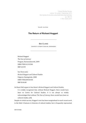 The Return of Richard Hoggart