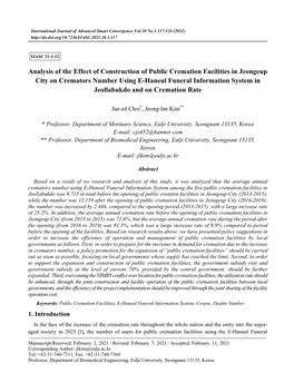 Analysis of the Effect of Construction of Public Cremation Facilities In