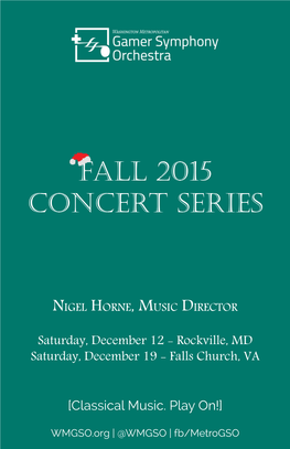 Fall 2015 Concert Series