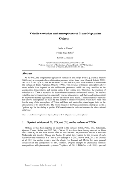 Volatile Evolution and Atmospheres of Trans-Neptunian Objects
