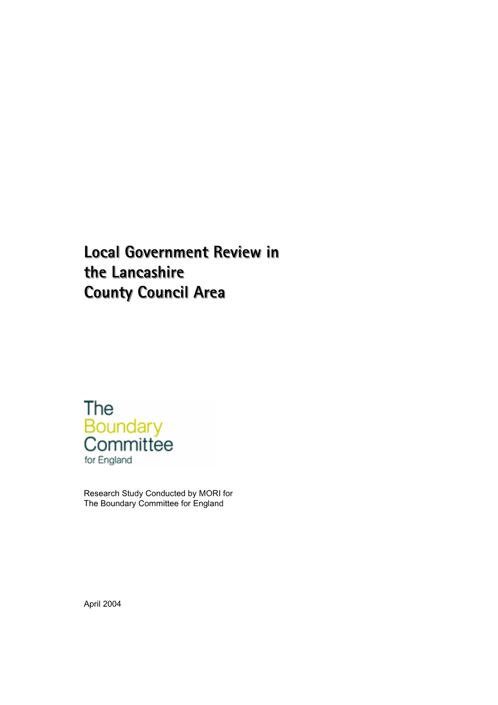 3. Preferred Patterns of Local Government 23