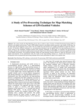 A Study of Pre-Processing Technique for Map-Matching Schemes of GPS-Enabled Vehicles