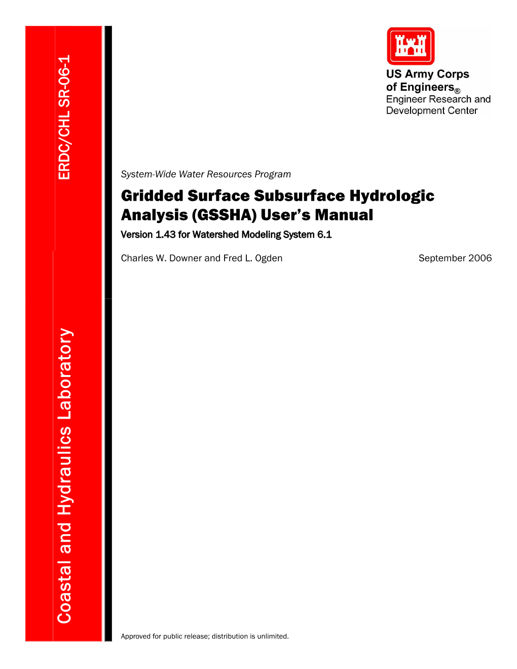 (GSSHA) User's Manual; Version 1.43 for Watershed Modeling