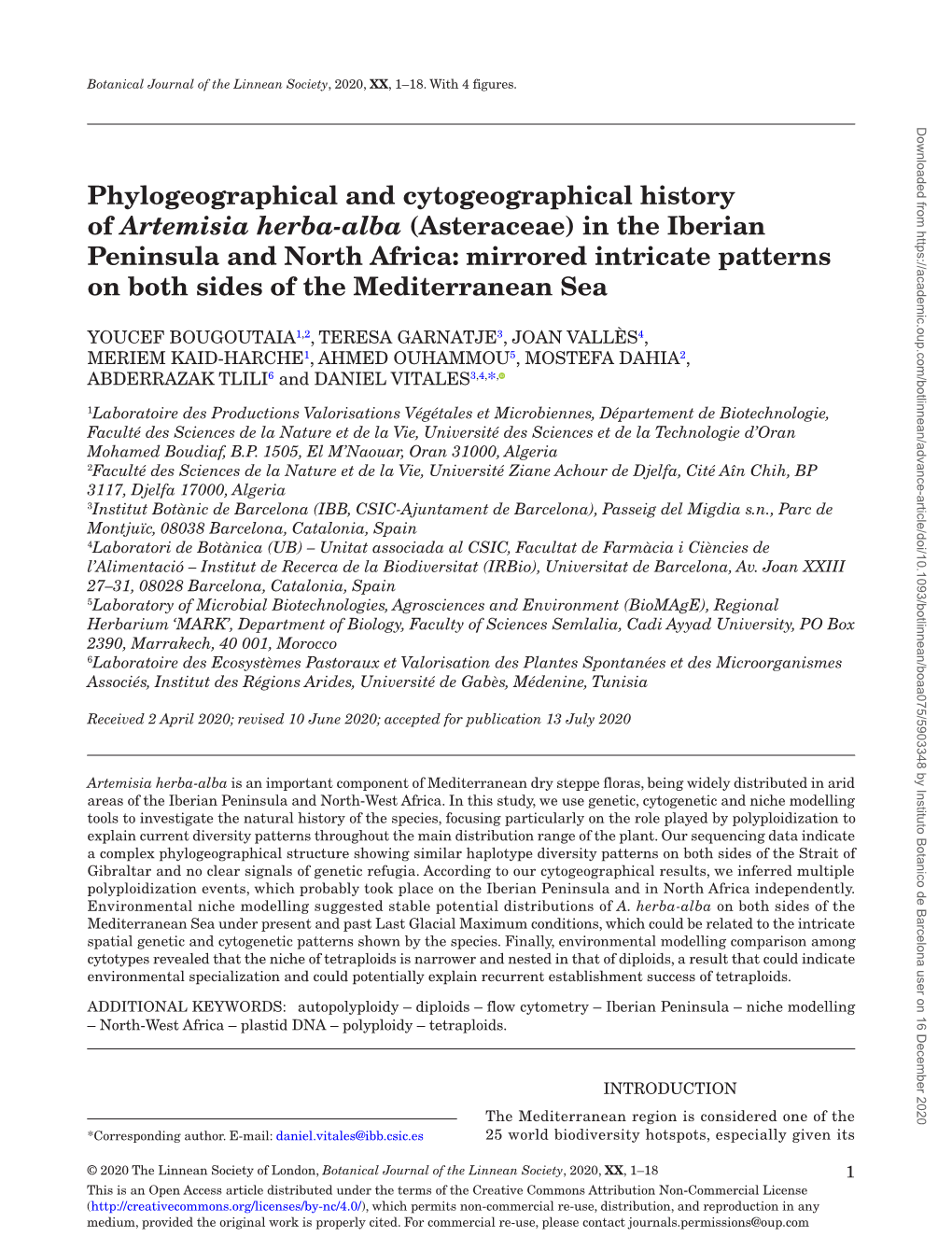 Phylogeographical and Cytogeographical History Of