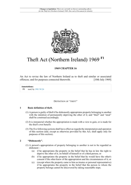 Theft Act (Northern Ireland) 1969