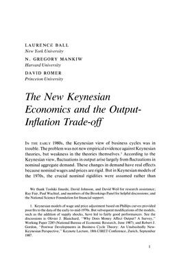 The New Keynesian Economics and the Output-Inflation Trade-Off