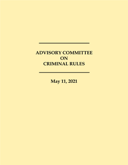 Advisory Committee on Criminal Rules May 11, 2021