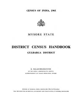 District Census Handbook, Gulbarga