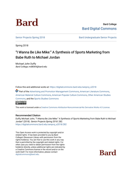 “I Wanna Be Like Mike:” a Synthesis of Sports Marketing from Babe Ruth to Michael Jordan