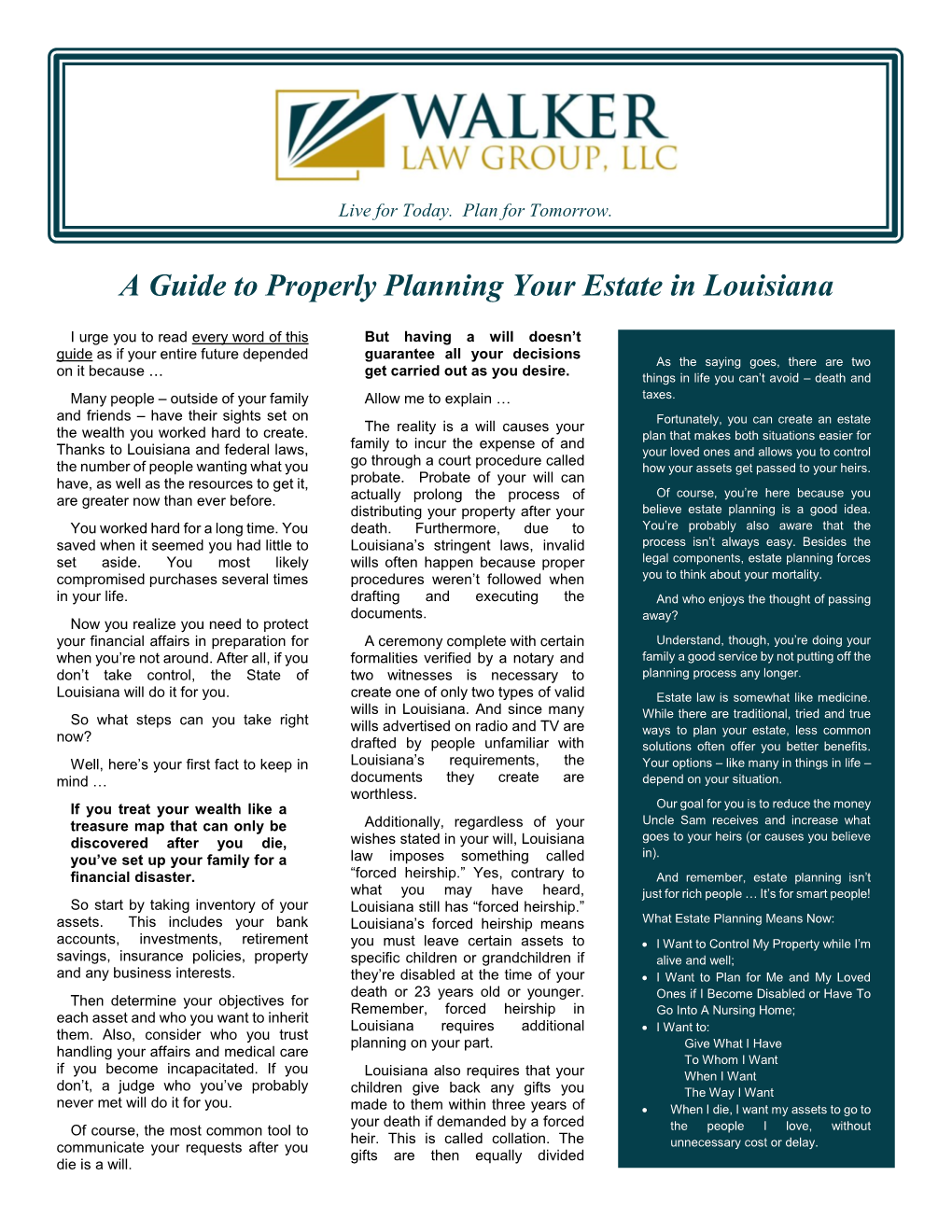 A Guide to Properly Planning Your Estate in Louisiana