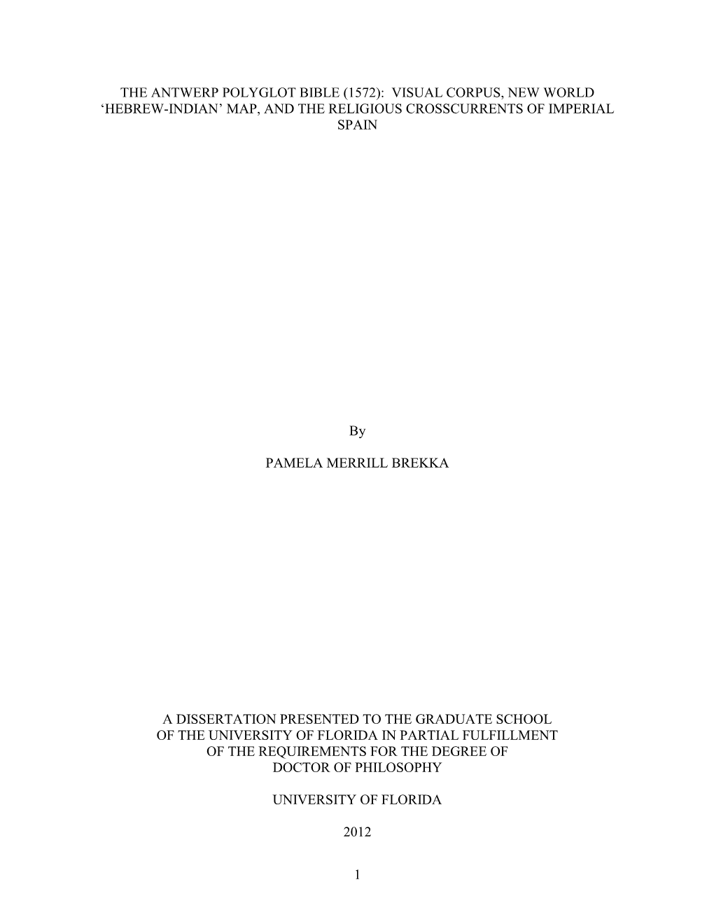 University of Florida Thesis Or Dissertation Formatting Template