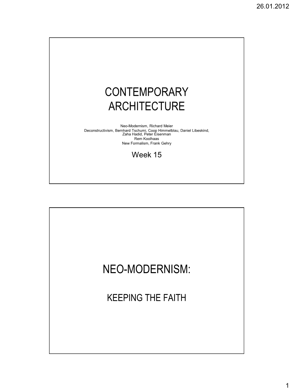 Contemporary Architecture Neo-Modernism