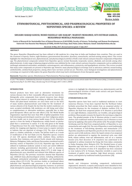 Ethnobotanical, Phytochemical, and Pharmacological Properties of Nepenthes Species: a Review