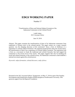 Edgs Working Paper