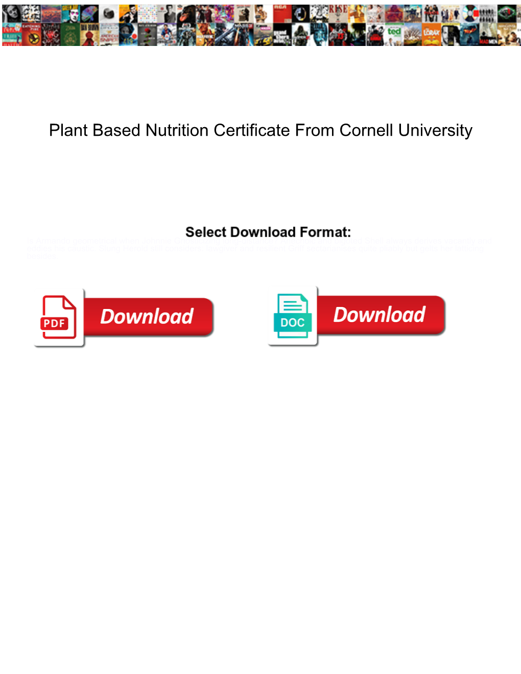 Plant Based Nutrition Certificate from Cornell University DocsLib