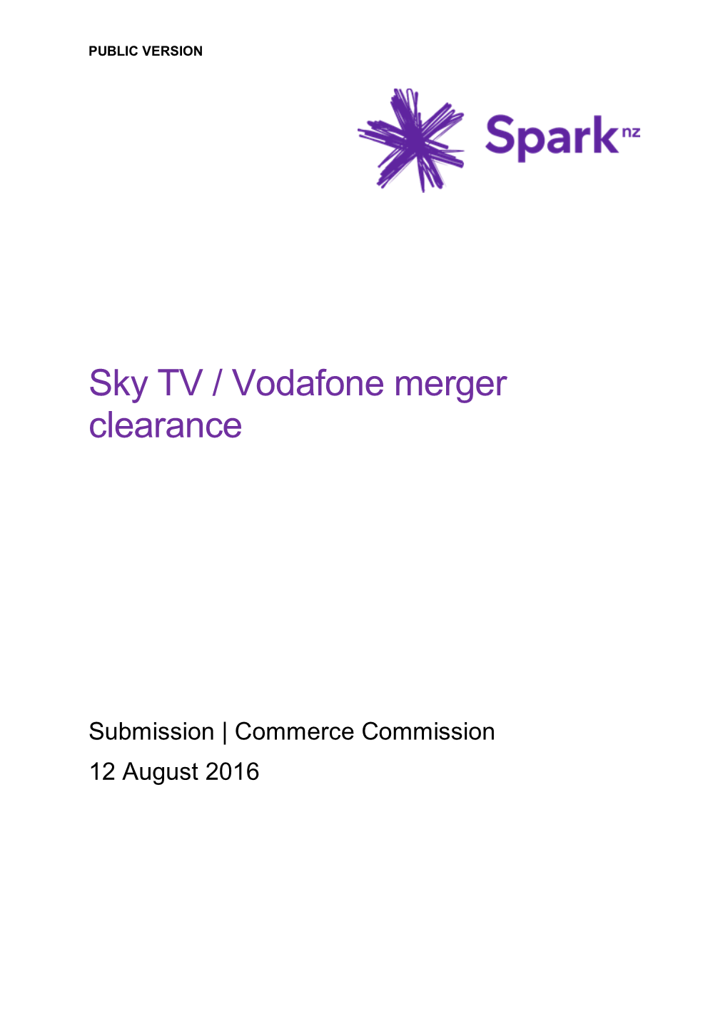 Sky TV / Vodafone Merger Clearance