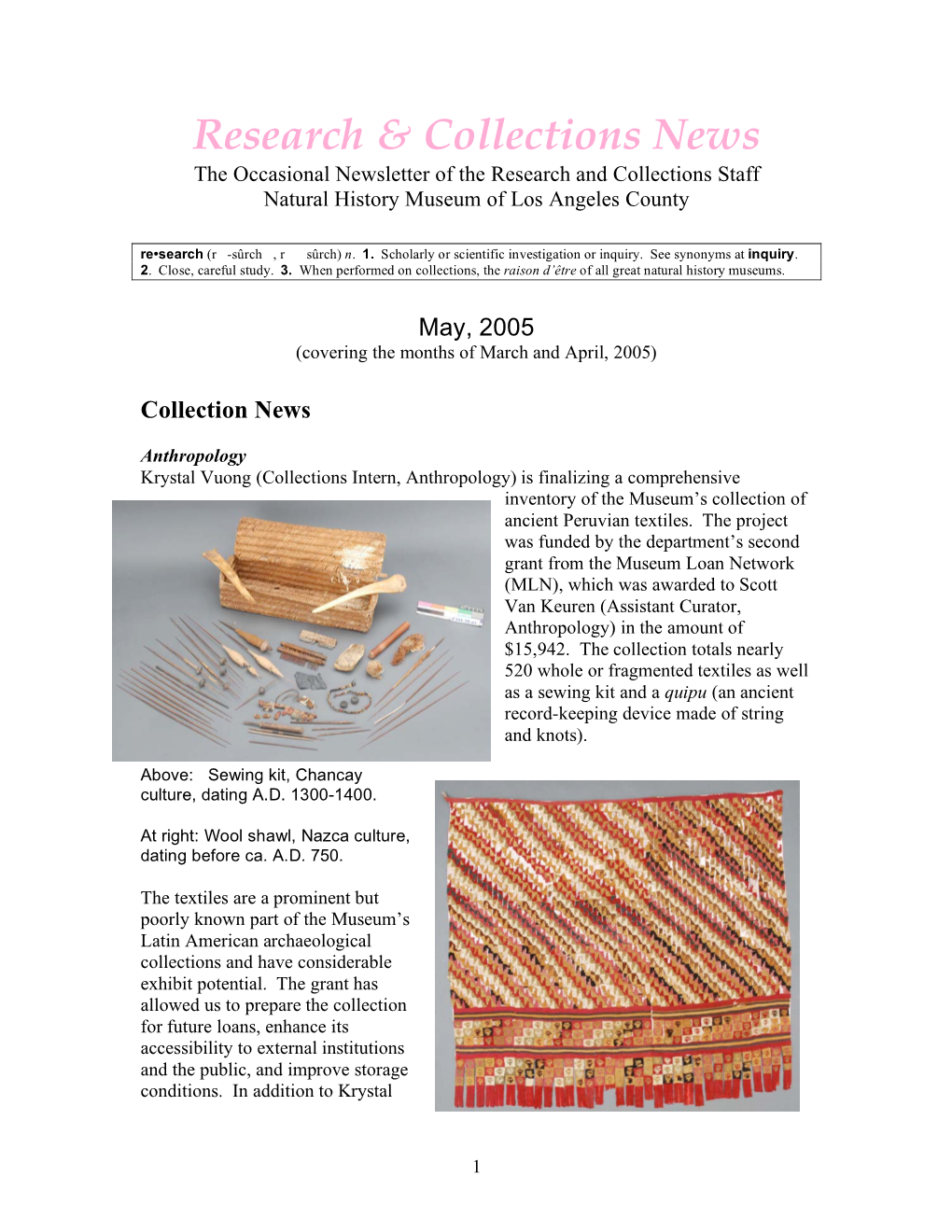 2005-05 R&C Newsletter