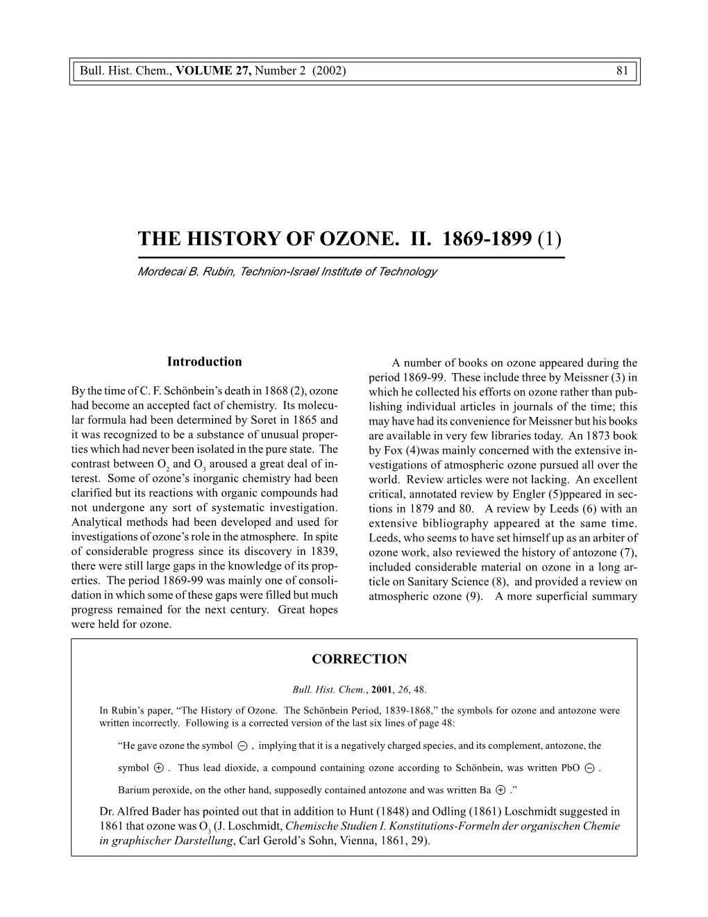 The History of Ozone. Ii. 1869-1899 (1)