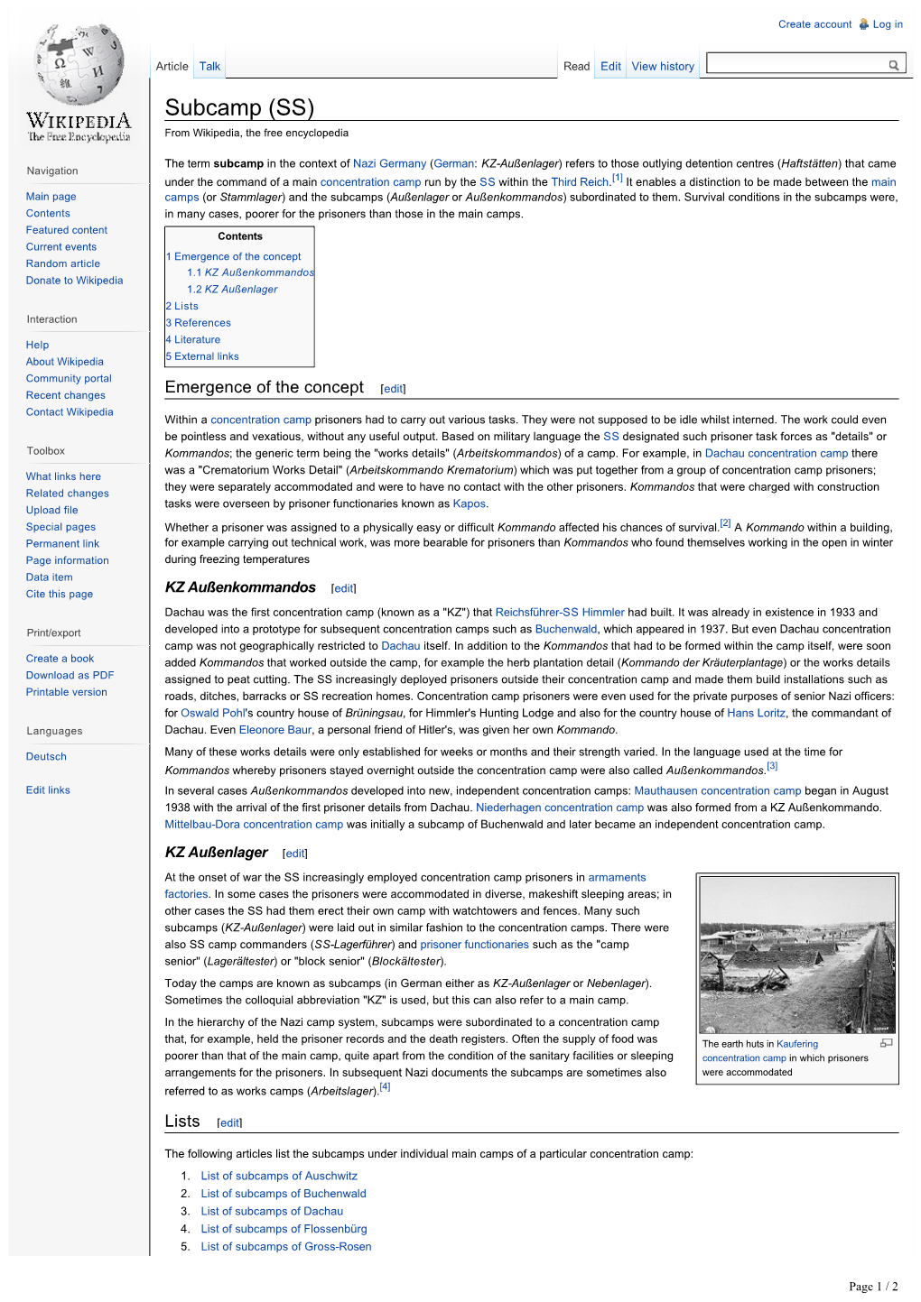 Subcamp (SS) from Wikipedia, the Free Encyclopedia