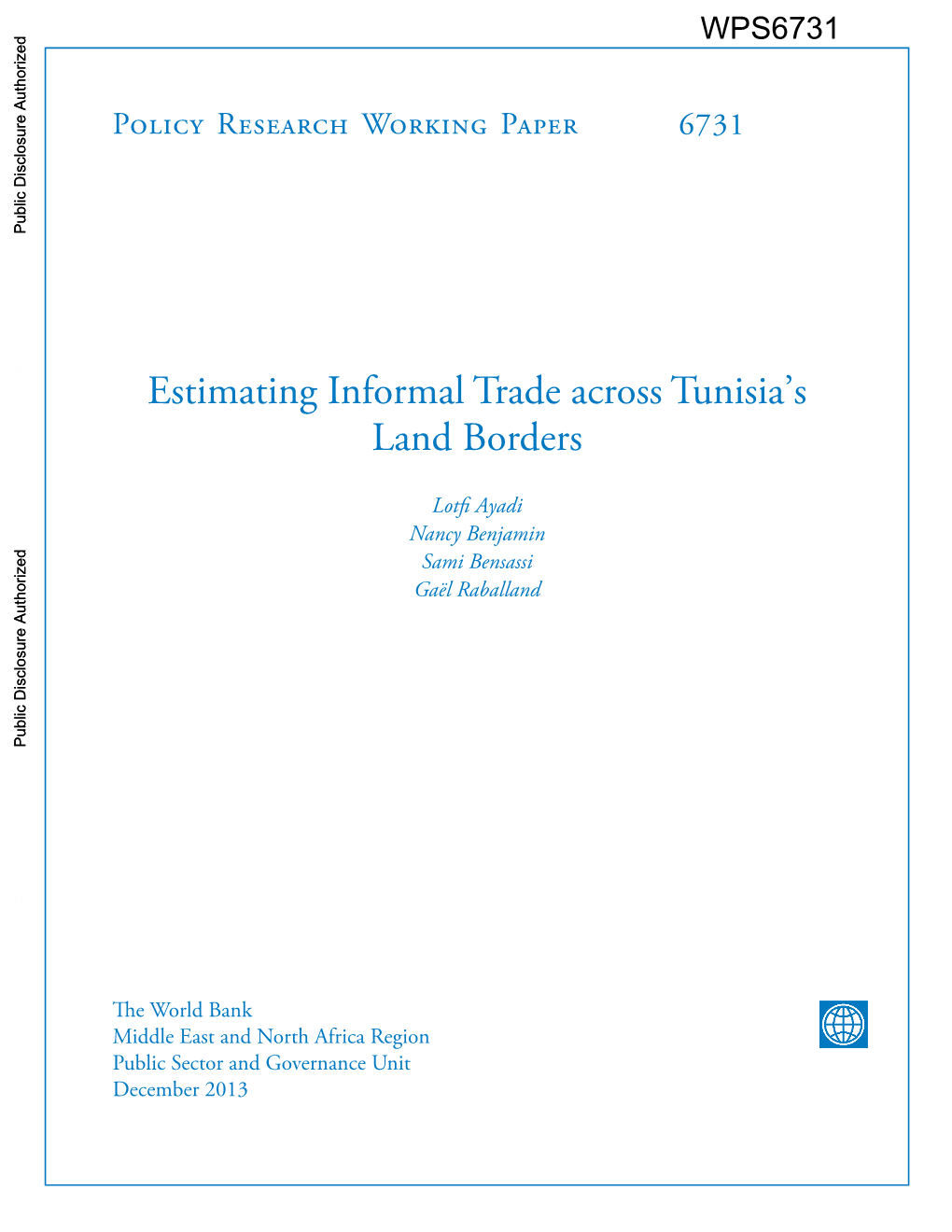 Estimating Informal Trade Across Tunisia's Land Borders