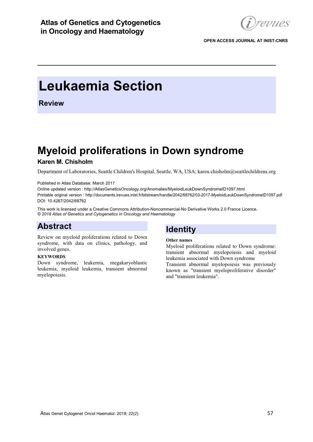 Leukaemia Section Review