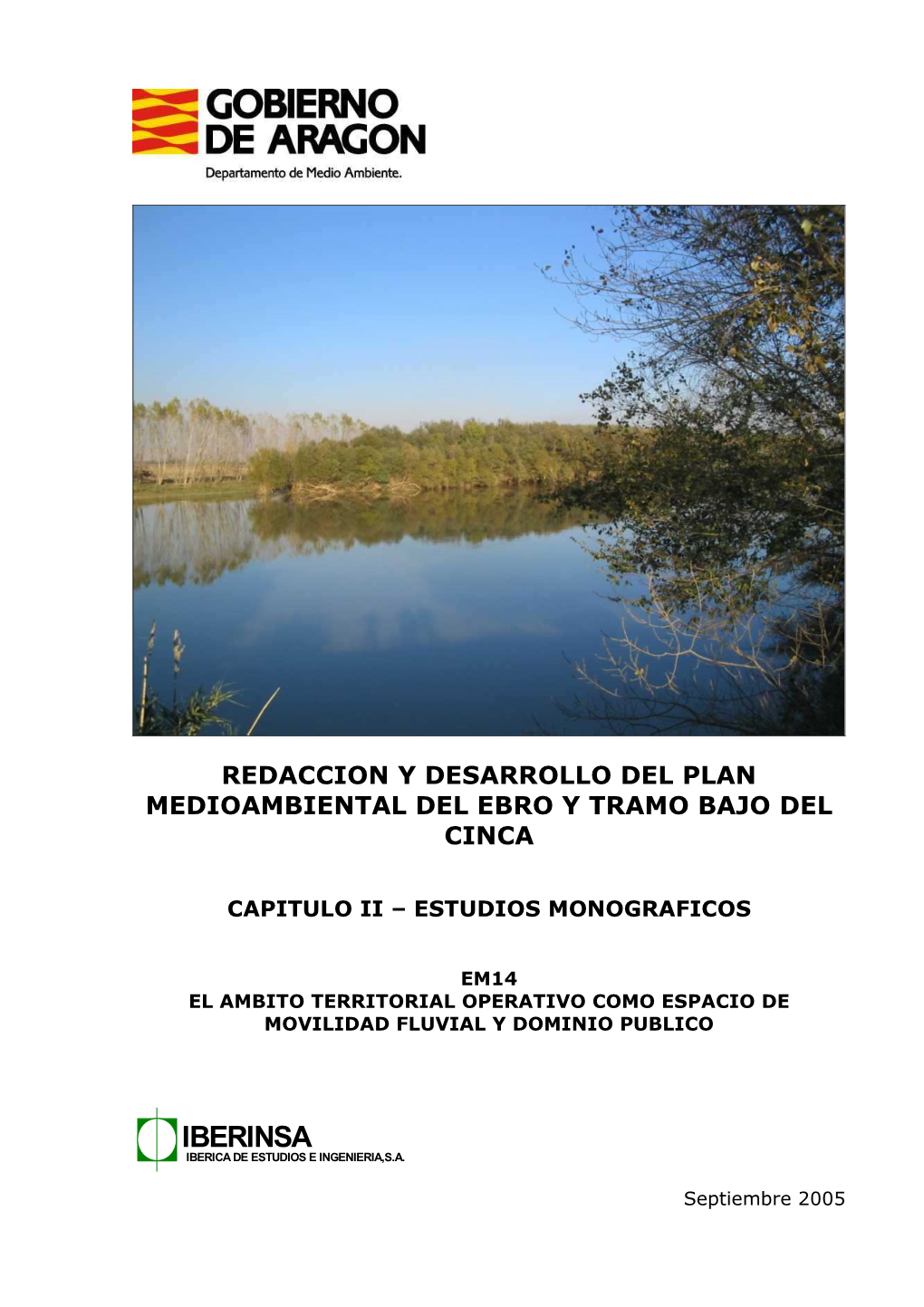 Plan Medioambiental Del Ebro. Tomo