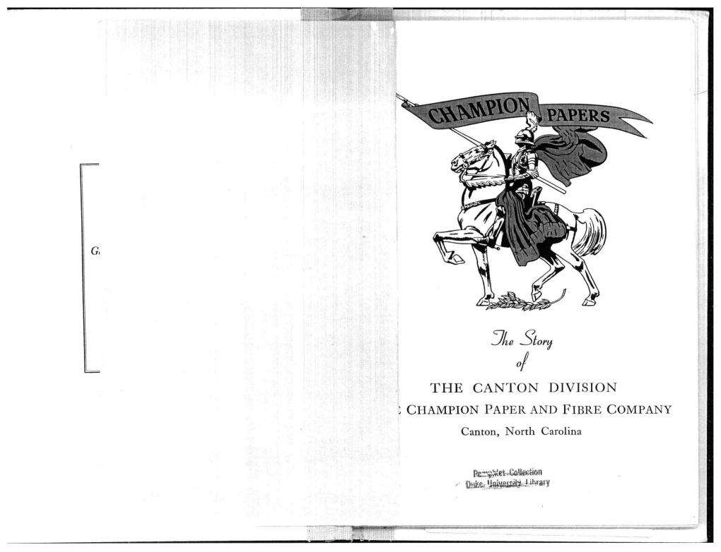 The Story of the Canton Division, Champion Paper and Fibre Company