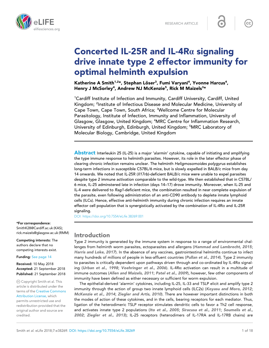 Concerted IL-25R and IL-4Ra Signaling Drive Innate Type 2